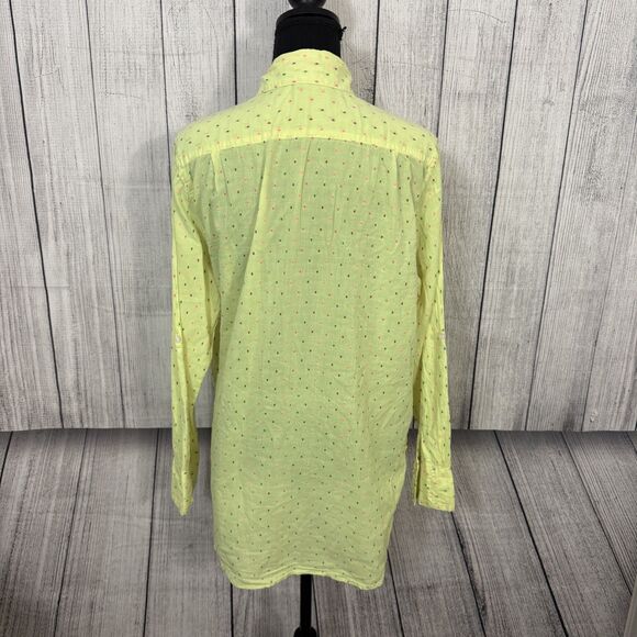 Sundry Women's Small (1) Yellow Polka Dot Gauze Cotton Button Down Coastal Shirt - Picture 3 of 6